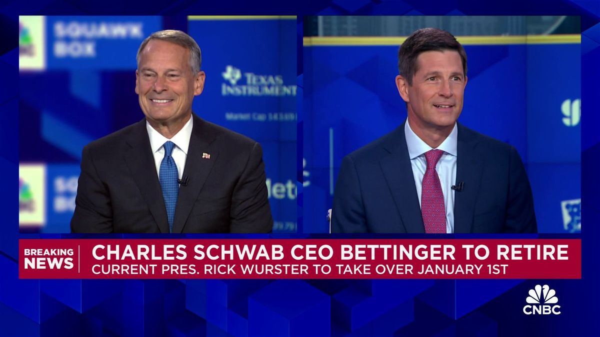Charles Schwab CEO Walt Bettinger to retire at end of 2024, Rick Wurster to replace him 1 Charles Schwab CEO Walt Bettinger on retirement: 'Incredibly excited' to turn it over to Rick