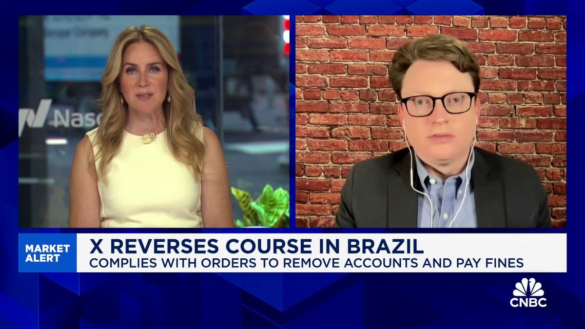 Brazil lifts ban on X after Elon Musk complies with court orders 1 WSJ's Tim Higgins on X in Brazil: Hard to stand up against a country you're trying to operate in