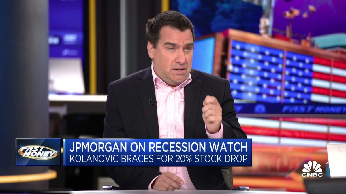 JPMorgan's Marko Kolanovic braces for 20% market plunge, delivers recession warning 1 JPMorgan's Marko Kolanovic on recession watch, braces for 20% plunge in stocks