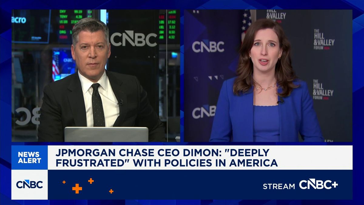 Jamie Dimon says Iran war makes Middle East peace prospects better in the long term 1 JPMorgan Chase CEO Dimon: 'Deeply frustrated' with policies in America