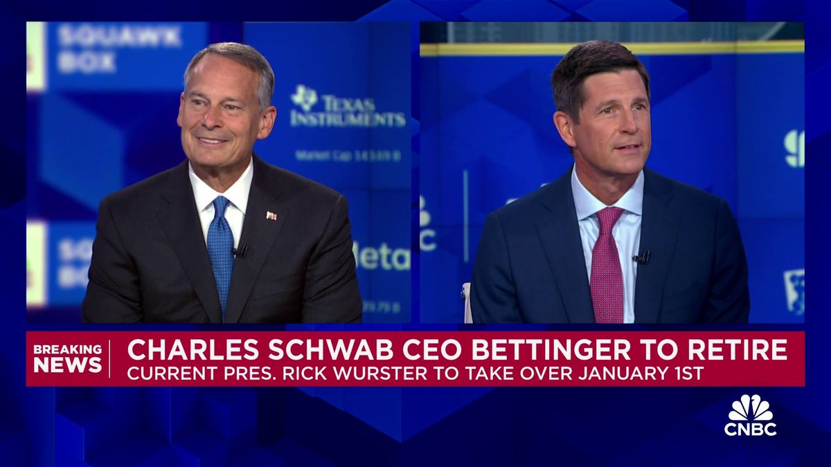 Charles Schwab CEO Walt Bettinger to retire at end of 2024, Rick Wurster to replace him 3 Watch CNBC's full interview with Charles Schwab CEO Walt Bettinger and President Rick Wurster