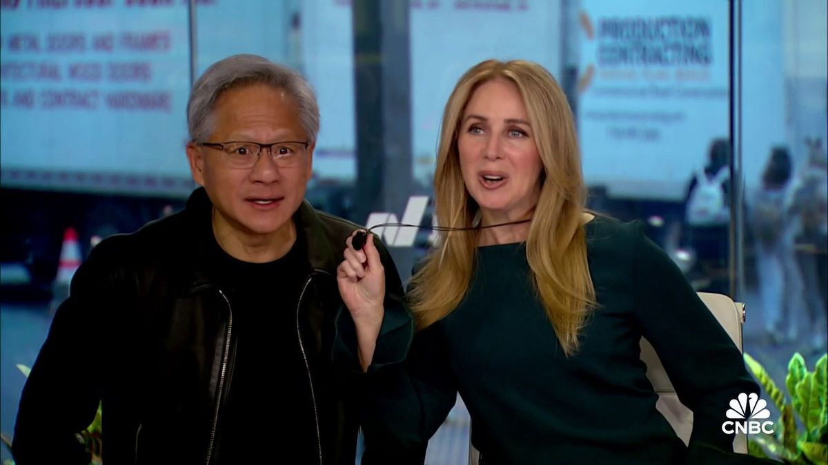 AI and crypto drove gains in this year's top 5 tech stocks 1 Nvidia CEO Jensen Huang makes surprise apperance on Squawk Box set
