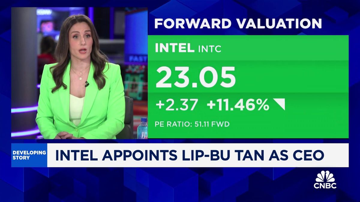 Intel pops 14% as chipmaker taps new CEO, Wall Street backs turnaround effort 1 'Fast Money' traders react to Lip-Bu Tan taking over as Intel CEO