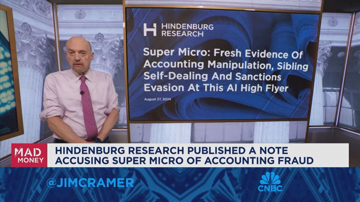 Super Micro's 44% plunge this week wipes out stock's gains for the year 1 I don't know if Super Micro is guilty or innocent, says Jim Cramer