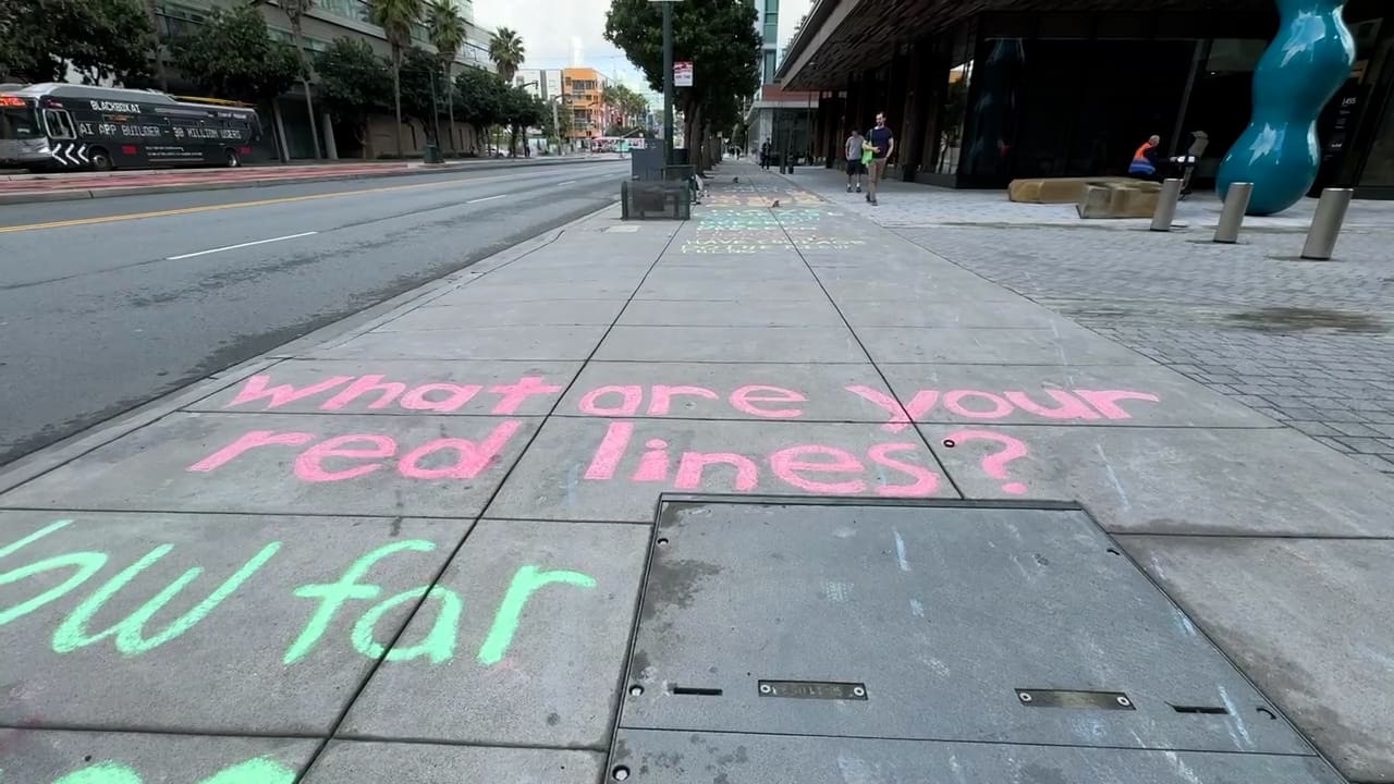 Tech industry group expresses 'concern' to Pete Hegseth over Anthropic supply chain risk label 1 'What are your red lines?' Activists' chalk appeals to OpenAI employees in wake of Pentagon deal