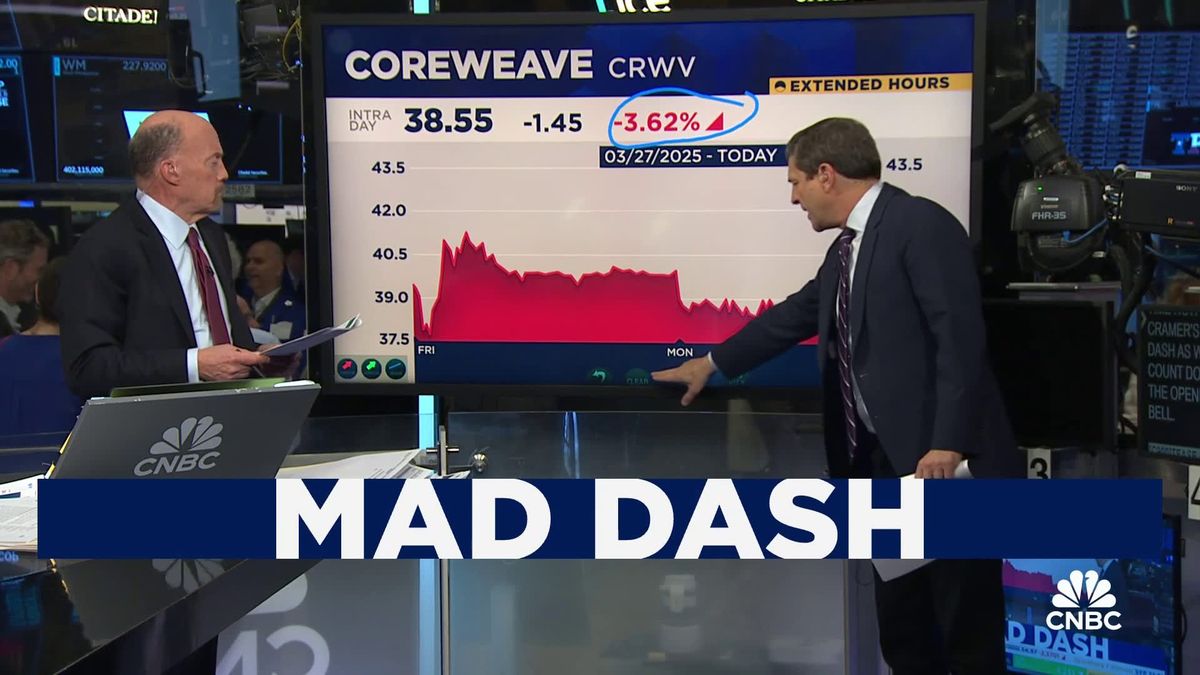 Plaid raises funding at $6 billion valuation, enabling some employees to cash out 1 Cramer's Mad Dash: CoreWeave
