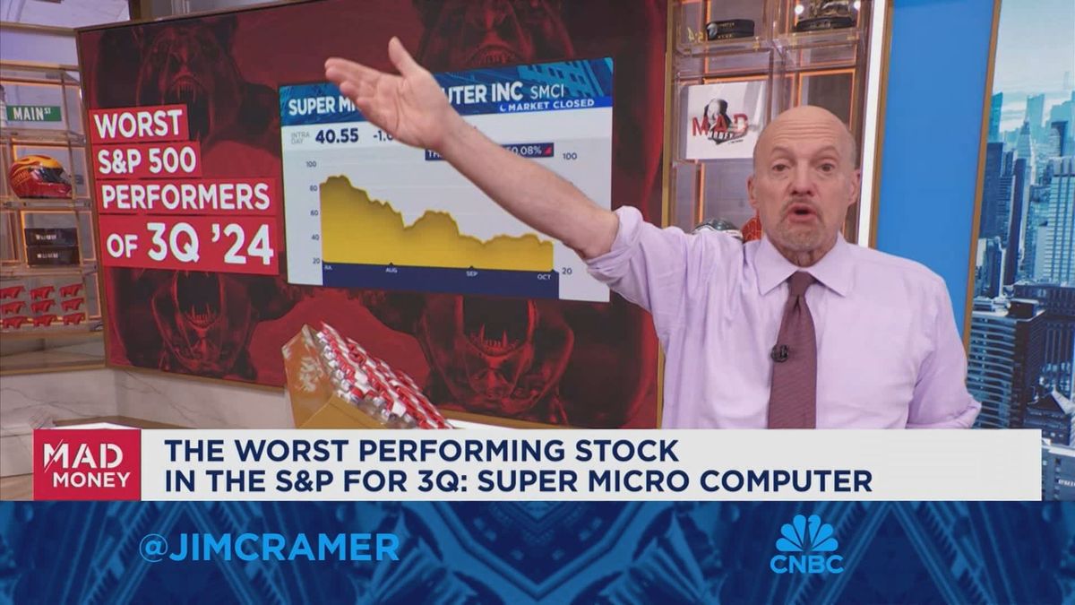 Super Micro's $50 billion stock collapse underscores risk of AI hype 2 Jim Cramer breaks down the S&P 500's worst performers in Q3
