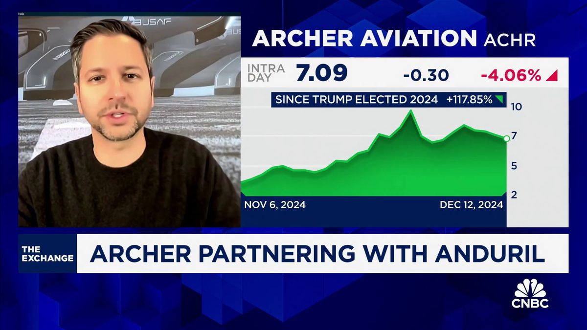 Archer drops about 15% on $850 million share sale following Trump air taxi pilot program 1 Archer CEO Adam Goldstein: Trump 2.0 will help the U.S. maintain its position as an aviation leader