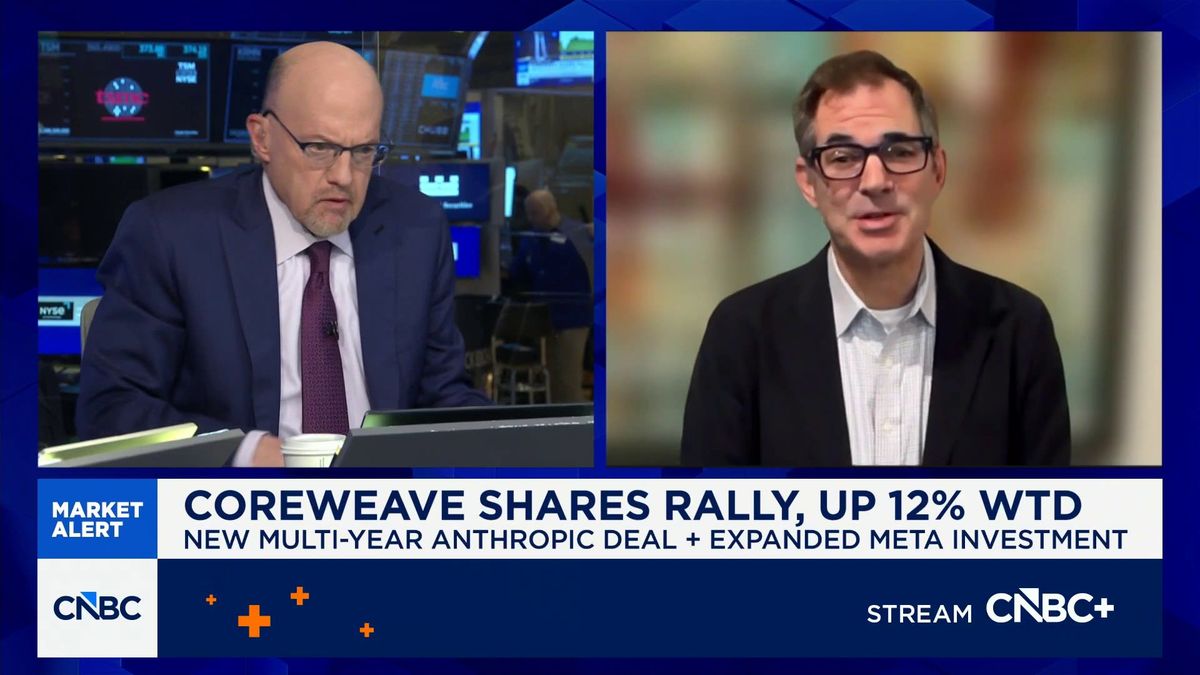 CoreWeave stock pops 11% on deal to power Anthropic's Claude 1 CoreWeave CEO Intrator on company's debt load: 'Scaling is expensive'