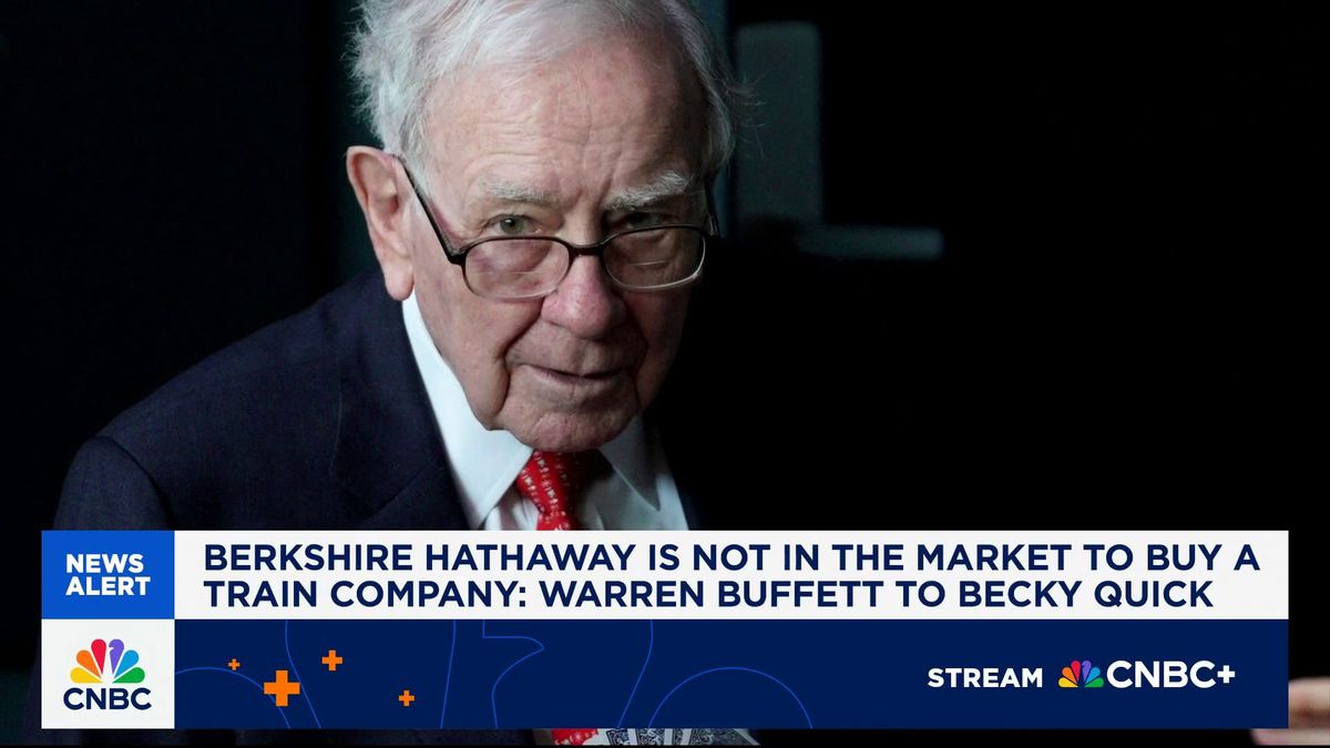 Warren Buffett is reportedly eyeing Berkshire Hathaway's biggest deal in three years 1 Warren Buffett says Berkshire Hathaway is not in the market to buy a train company