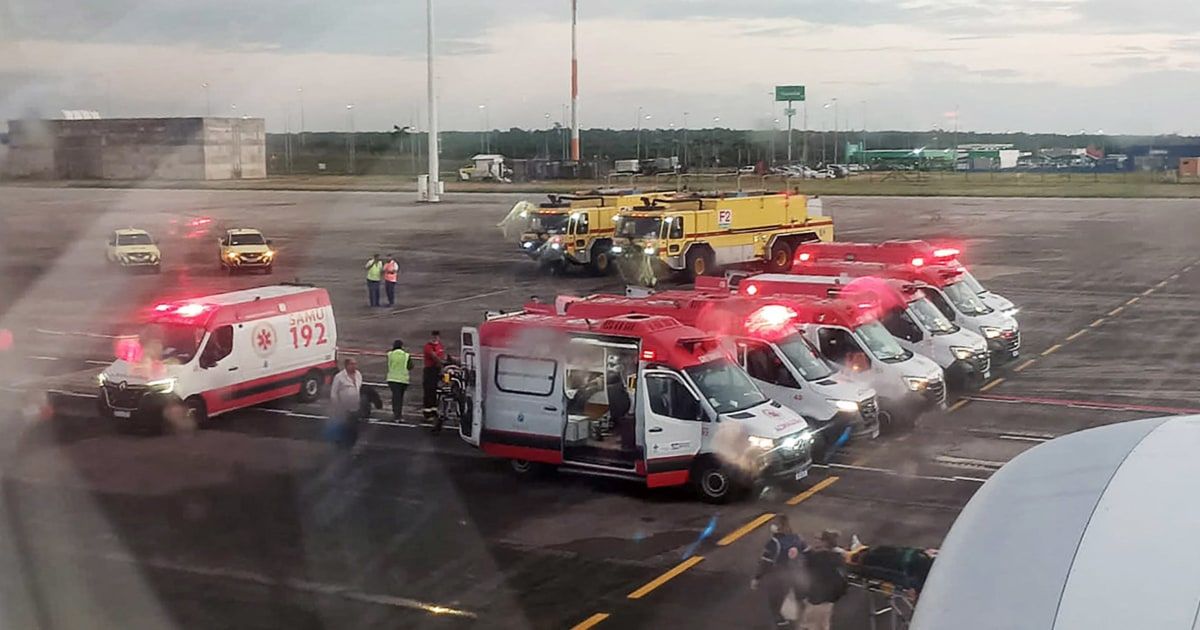 Passenger thrown into overhead bin and dozens injured as turbulence hits flight off Brazilian coast