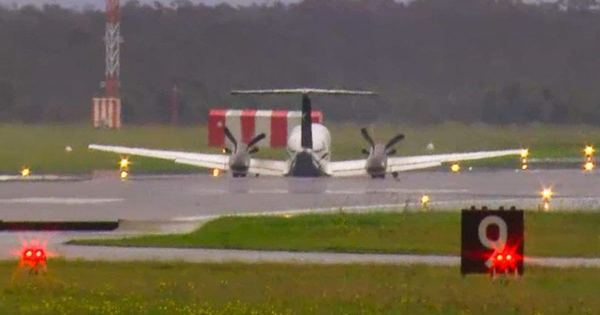 Plane with 3 aboard lands without landing gear at Australian airport after burning off fuel