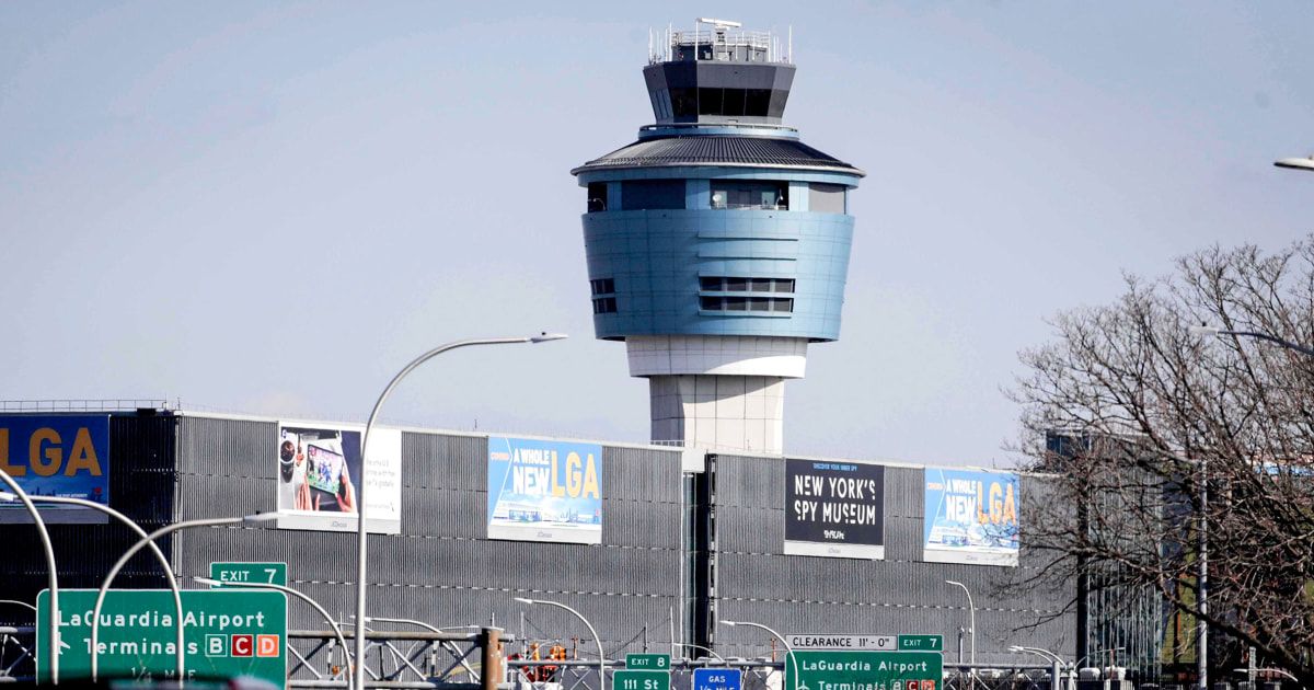 Plane’s wing hits runway during landing attempt at New York’s LaGuardia Airport