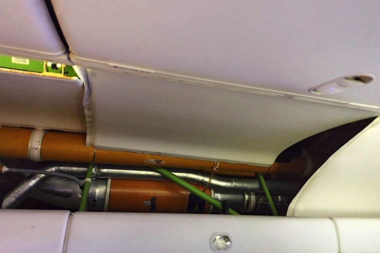 Passenger thrown into overhead bin and dozens injured as turbulence hits flight off Brazilian coast 2 At least seven people were injured Monday during the flight prompting an emergency landing in Brazil, the airline said. The plane, with 325 people on board, was diverted in the early morning hours to the airport of Natal in northeastern Brazil on its way to the Uruguayan capital, the Spanish company said.