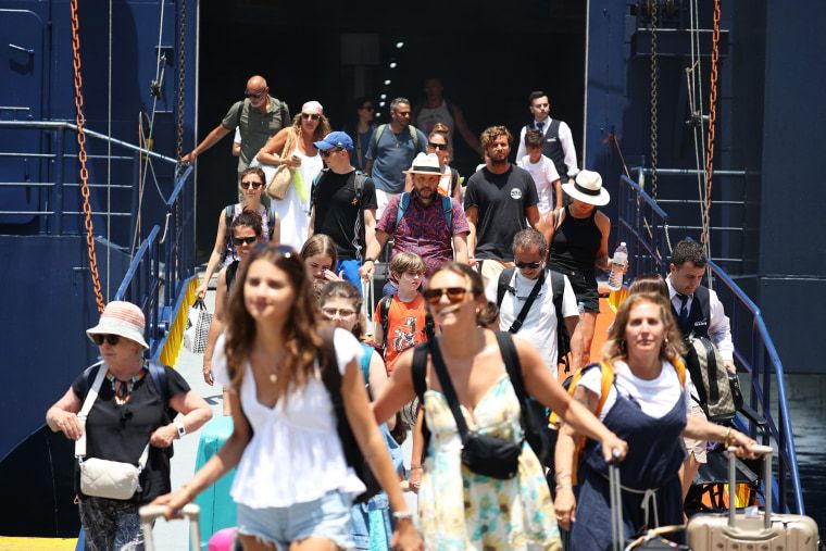 Greece’s Santorini bursts with tourists as locals call for a cap on visitors 1 Like other popular tourist destinations, the Cycladic island perched on a volcano is approaching over-saturation, and now wants to restrict the number of cruise ships.