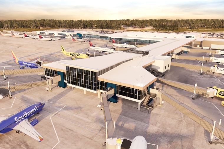 Infrastructure money is helping airports add toilets, gates and boarding bridges 2 construction rendering