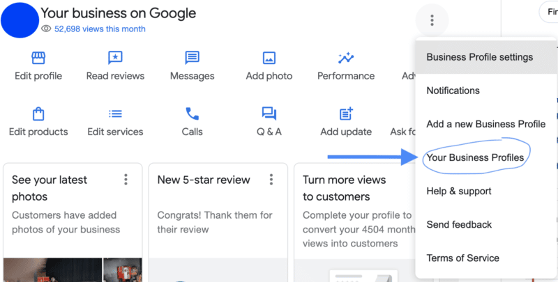 How to make the most of the new Google Business Profile dashboard 3 GBP - Business Profiles