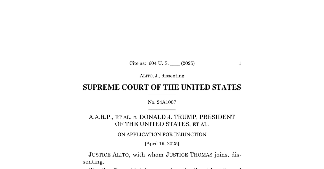 Read Justice Samuel Alito’s Dissent in the Alien Enemies Act Case