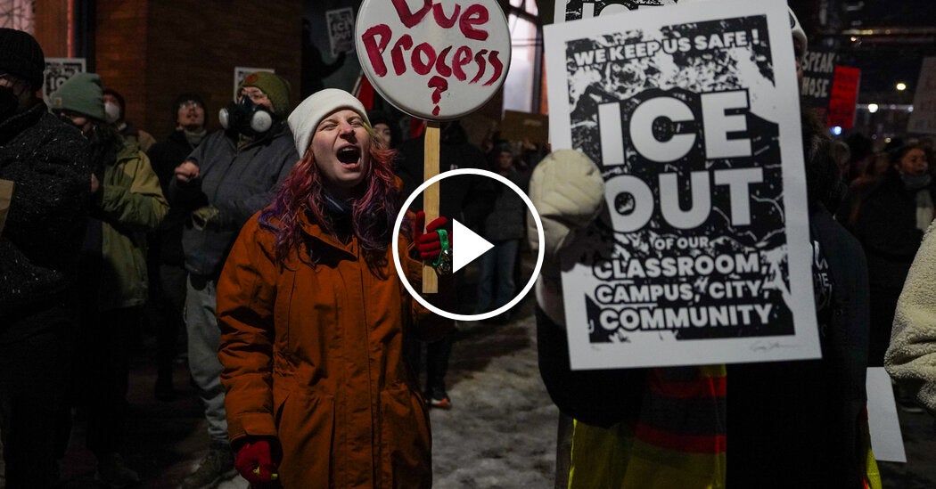 Video: Protests Against ICE in Minneapolis Continue Into Friday Night