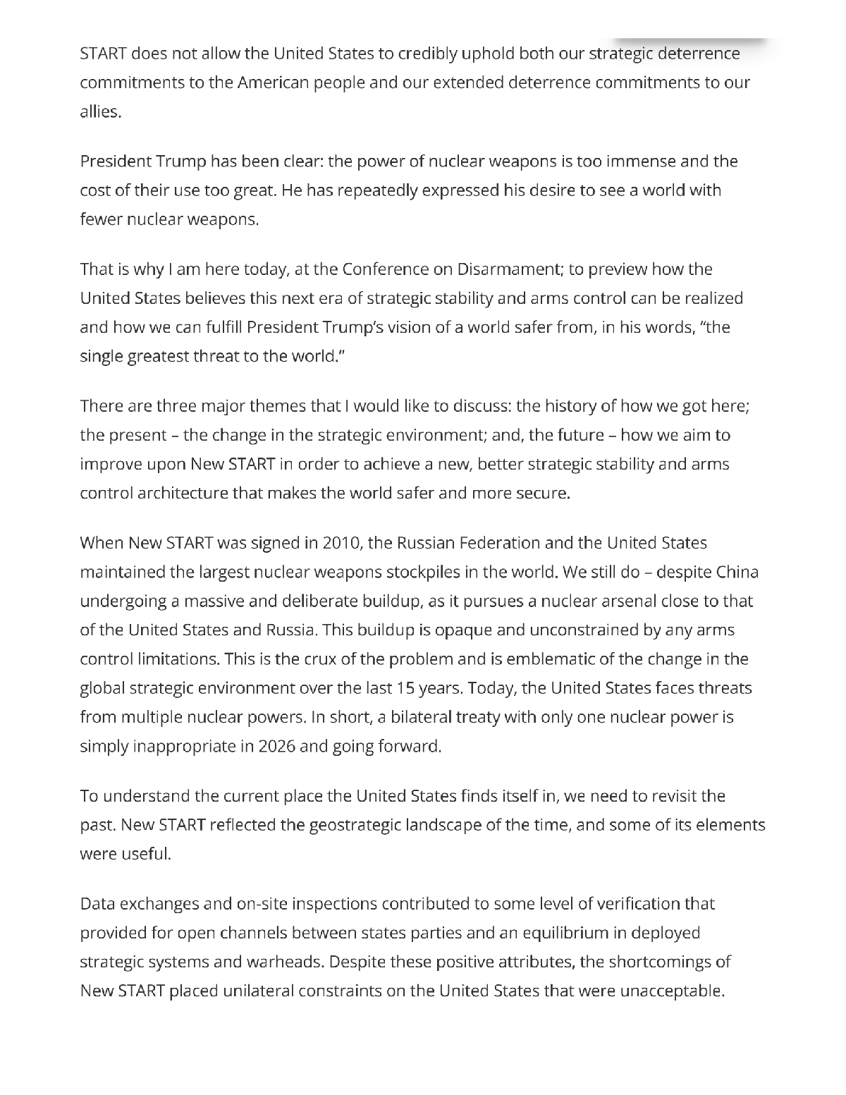 What a Speech Reveals About Trump’s Plans for Nuclear Weapons 2 Page 2 of undefined PDF document.