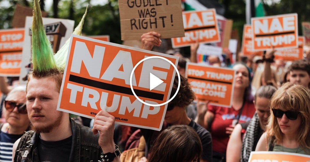 Video: Protesters Take to the Streets in Scotland as Trump Golfs