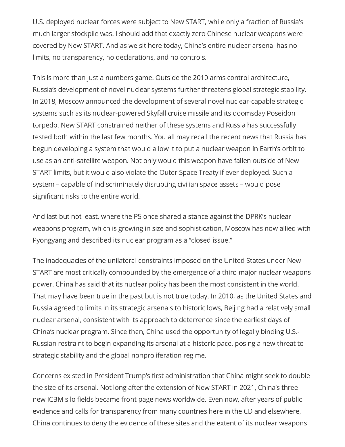 What a Speech Reveals About Trump’s Plans for Nuclear Weapons 4 Page 4 of undefined PDF document.