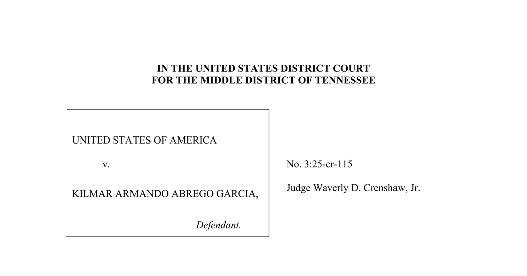 Read Abrego Garcia’s Motion