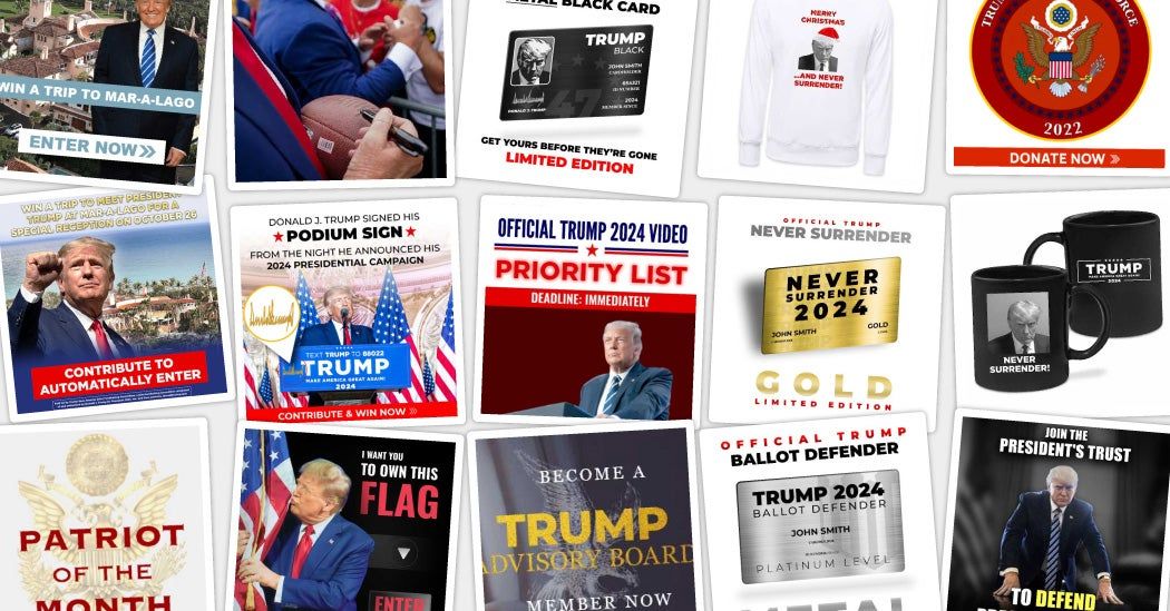 The Contests, Clubs and Big Promises of Trump’s Fund-Raising Emails The Contests, Clubs and Big Promises of Trump’s Fund-Raising Emails