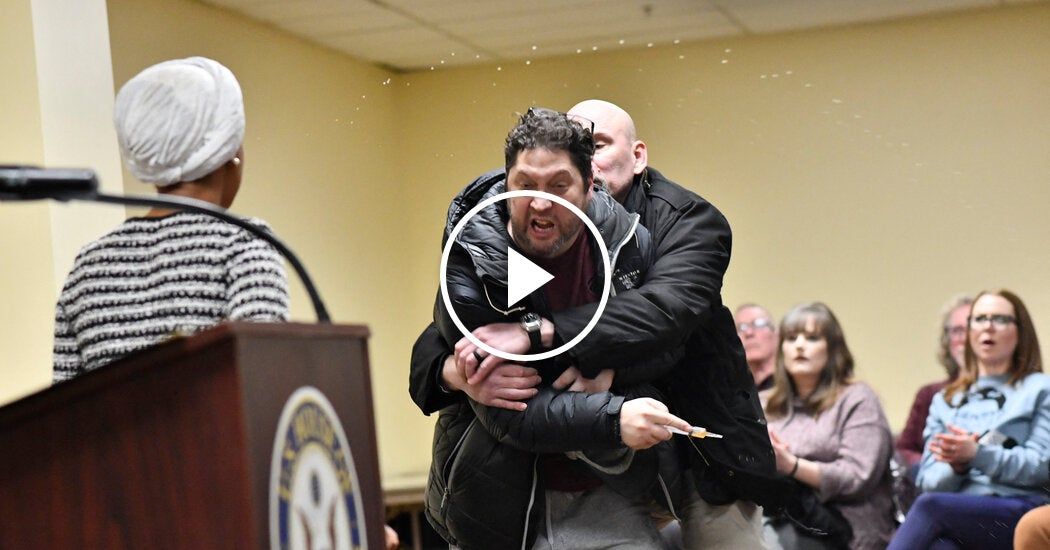 Video: Man Lunges at Ilhan Omar During Minneapolis Town Hall