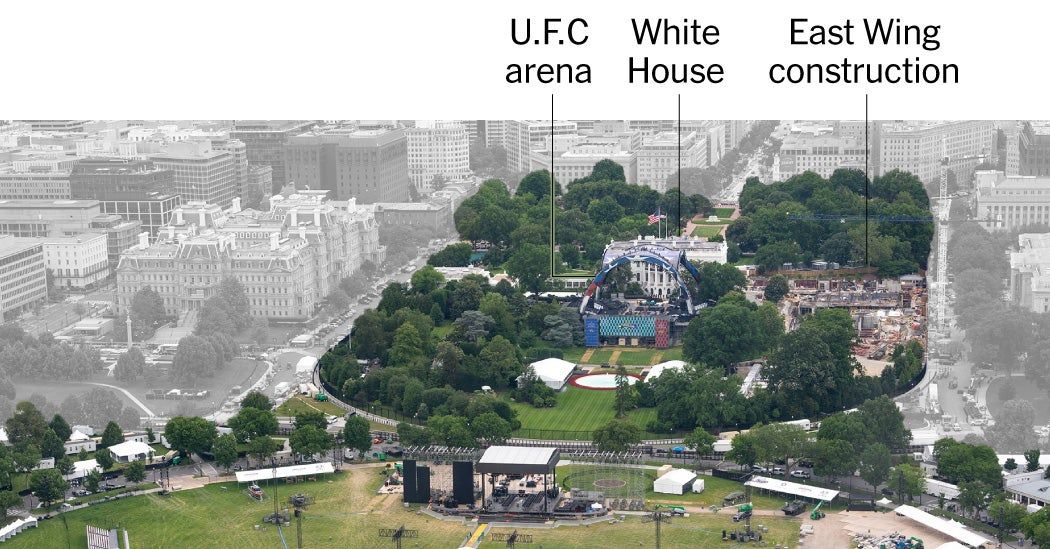 How Trump and the U.F.C. Transformed the White House Lawn for a Fight
