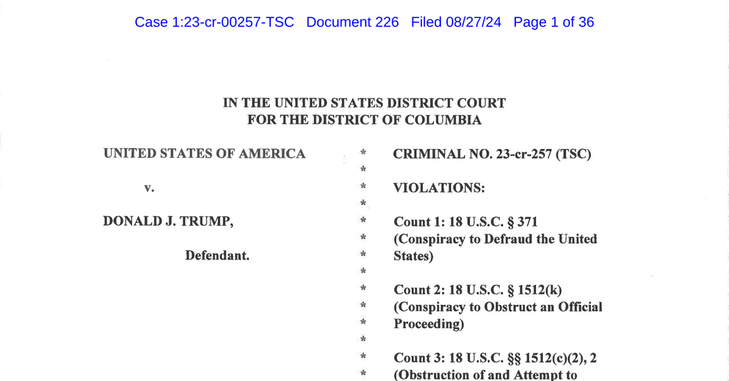 Read the Revised Indictment in the Federal Election Subversion Case