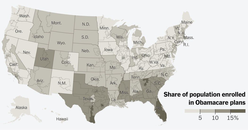 Obamacare Enrollment by State: Most Enrollees Live in Republican Areas