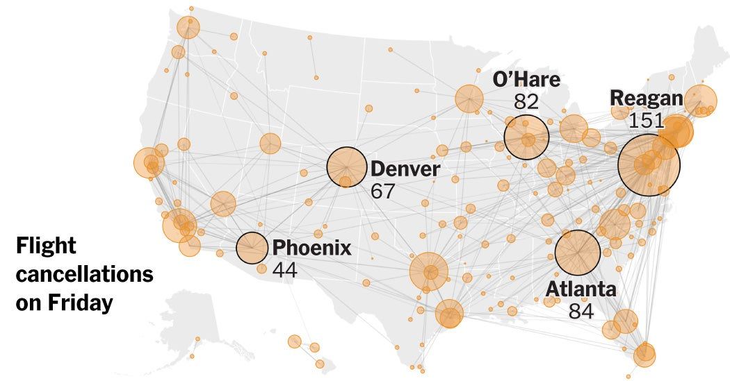 See Where Flights Have Been Canceled as Government Shutdown Drags On