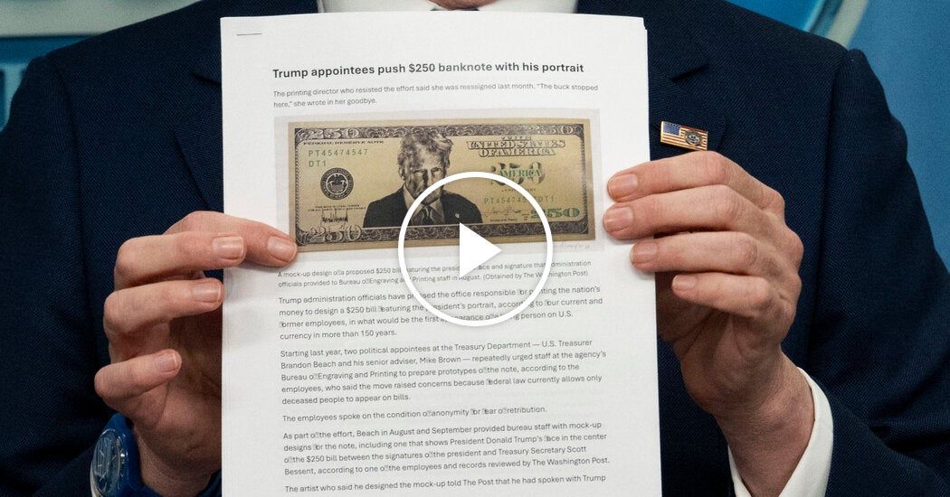 Video: Trump Administration Shows Off 0 Bill Featuring Trump