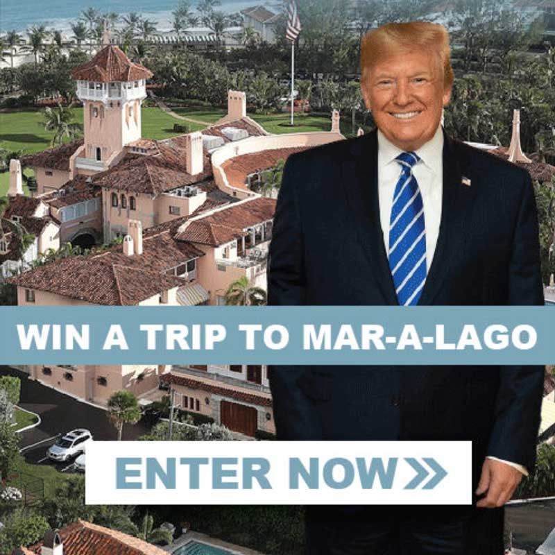 The Contests, Clubs and Big Promises of Trump’s Fund-Raising Emails 3 Promo image of Mr. Trump in front of Mar-A-Lago reads “Win a trip to Mar-A-Lago, enter now.”