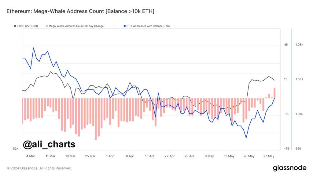 ETH whales accumulating | Source: @ali_charts via X