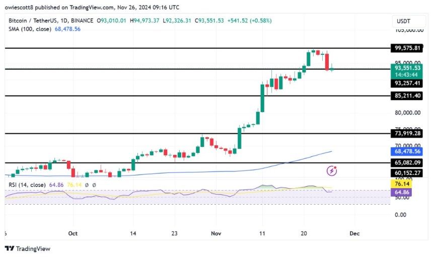Bitcoin Holds At $93,257 As Bulls Struggle To Avoid Deeper Losses 2 Bitcoin