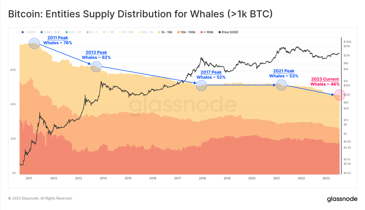 Bitcoin Witnesses Historic Whale Exodus: What You Need To Know 2 Bitcoin Whale entities accounting for 46%